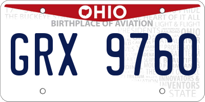 OH license plate GRX9760