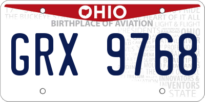 OH license plate GRX9768