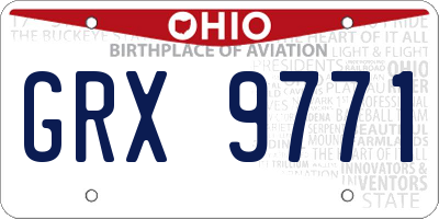 OH license plate GRX9771