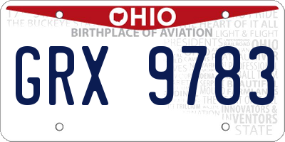 OH license plate GRX9783