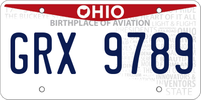 OH license plate GRX9789