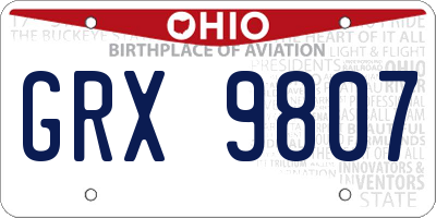 OH license plate GRX9807
