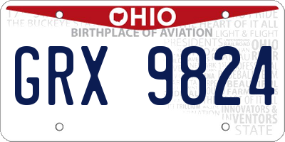 OH license plate GRX9824