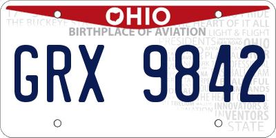 OH license plate GRX9842