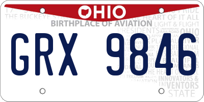 OH license plate GRX9846