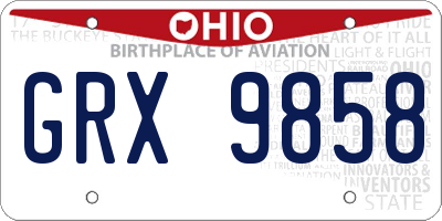 OH license plate GRX9858