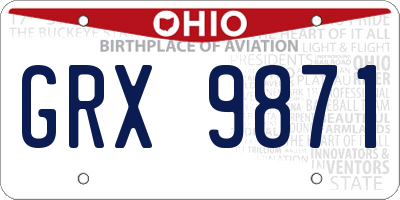OH license plate GRX9871