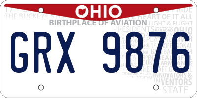 OH license plate GRX9876