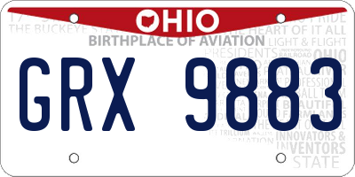 OH license plate GRX9883
