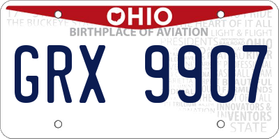 OH license plate GRX9907