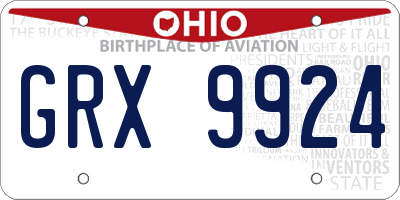 OH license plate GRX9924
