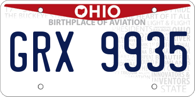 OH license plate GRX9935