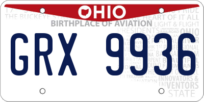 OH license plate GRX9936