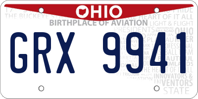 OH license plate GRX9941