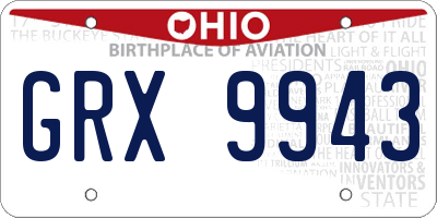 OH license plate GRX9943