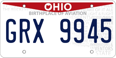 OH license plate GRX9945