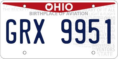 OH license plate GRX9951