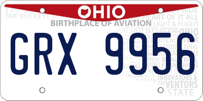 OH license plate GRX9956