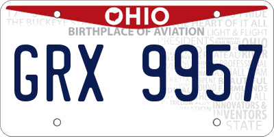 OH license plate GRX9957