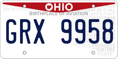 OH license plate GRX9958