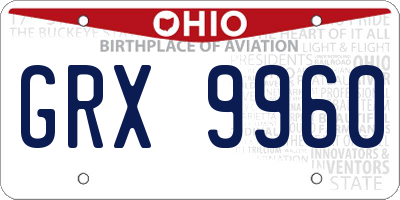 OH license plate GRX9960
