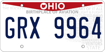 OH license plate GRX9964