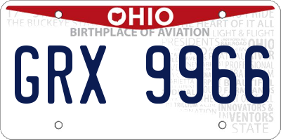 OH license plate GRX9966