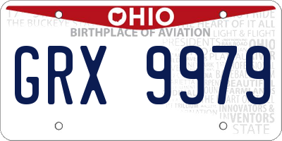 OH license plate GRX9979