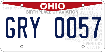 OH license plate GRY0057