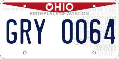 OH license plate GRY0064