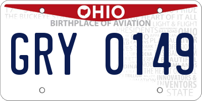 OH license plate GRY0149