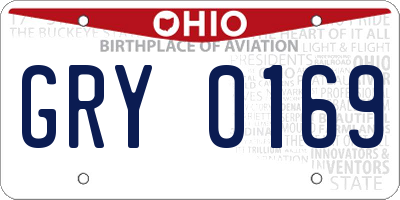 OH license plate GRY0169