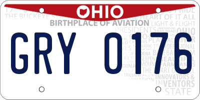 OH license plate GRY0176