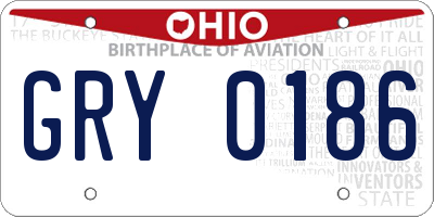 OH license plate GRY0186