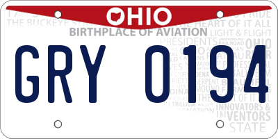 OH license plate GRY0194
