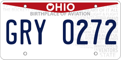 OH license plate GRY0272