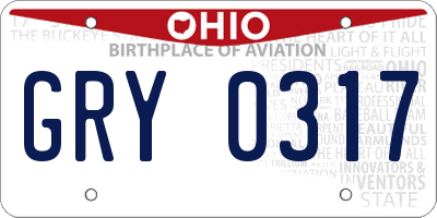 OH license plate GRY0317