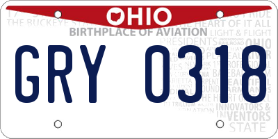 OH license plate GRY0318