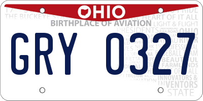 OH license plate GRY0327