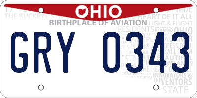 OH license plate GRY0343