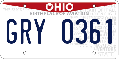 OH license plate GRY0361