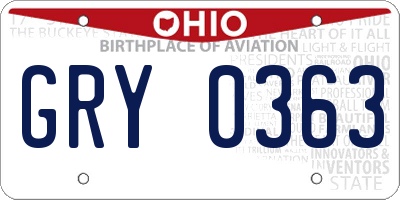 OH license plate GRY0363