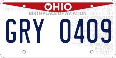 OH license plate GRY0409