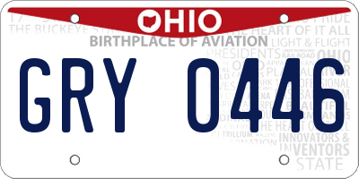 OH license plate GRY0446