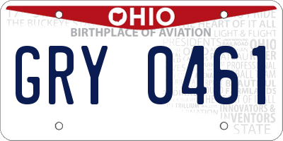 OH license plate GRY0461