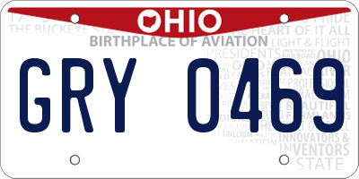OH license plate GRY0469