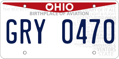 OH license plate GRY0470