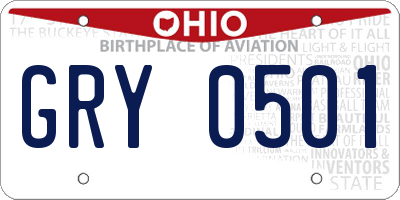 OH license plate GRY0501