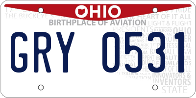 OH license plate GRY0531