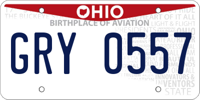 OH license plate GRY0557